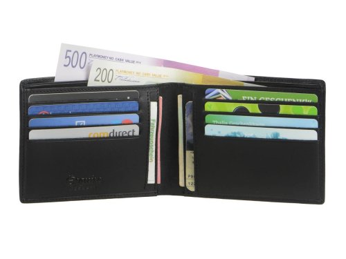 Esquire Geldbörse Slim Herren schwarz Leder dünn flach Portemonnaie 8kf  online kaufen